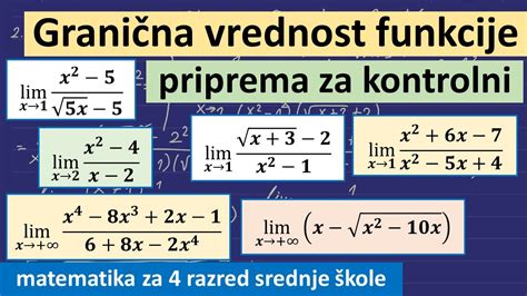 Granična vrednost funkcije priprema za kontrolni matematika za 4