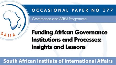 Funding African Governance Institutions And Processes Insights And