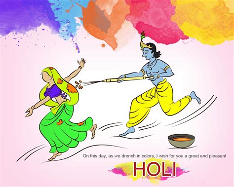 Awesome Image Of Radha Krishna Playing Holi Radha Krishna Playing