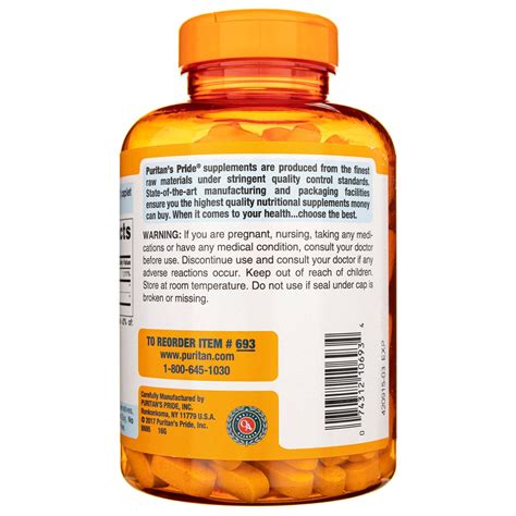 Puritans Pride Vitamin C 1000 Mg Bioflavonoids Rose Hips 250 Caplets Medpak