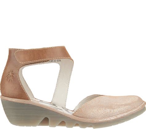 As Is FLY London Leather Closed Toe Wedge Pats QVC