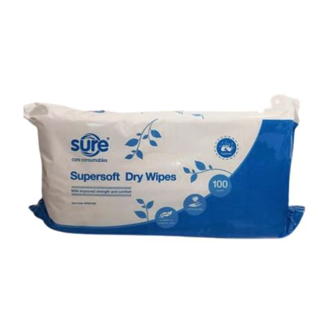 Blueleaf Sure Super Soft Dry Patient Wipes 20 X 100 Dry Wipes