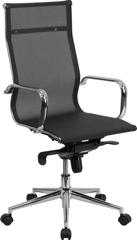 High Back Transparent Black Mesh Executive Swivel Chair With Synchro