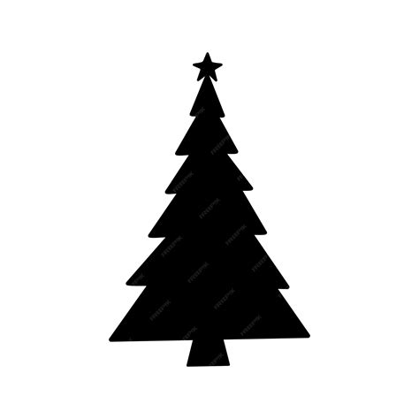 Premium Vector Flat Hand Drawn Christmas Tree Silhouette Illustration