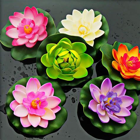 Pc Artificial Lotus Leaf Floating Water Lily Flower Plants Pond Pool