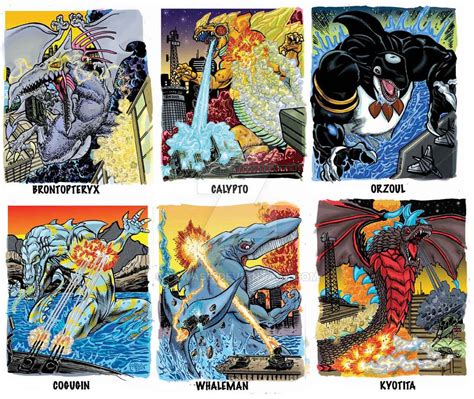 colossal kaiju combat trading card sample   fbwash  deviantart