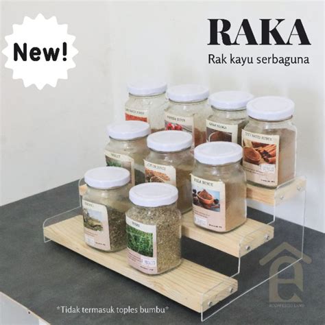 Jual Raka Rak Kayu Serbaguna Rak Display Rak Bumbu Kayu Rak Aesthetic