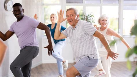 Group of Multiethnic Mature People Dancing Hip Hop Stock Image - Image ...