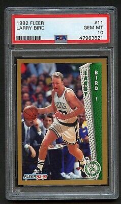 Larry Bird Psa Gem Mt Fleer Boston Celtics Hof Razor