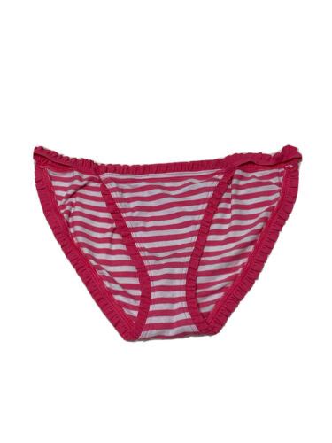 Victorias Secret Y K String Bikini Striped Signature Waistband Cotton Sz M Ebay