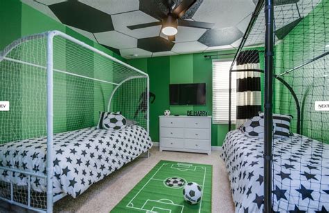 Pin By Amy Gomez On Boys Room Soccer Themed Bedroom Soccer Bedroom