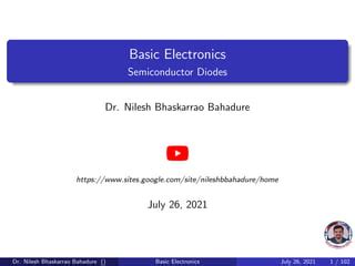 Basic Electronics Semiconductor Diodes | PPT