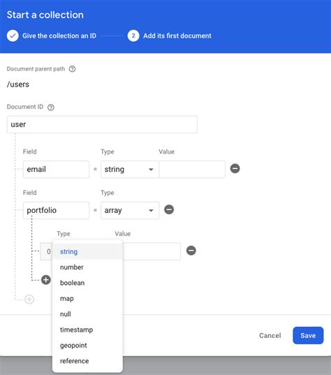 Google Cloud Firestore How To Create Objects Inside Of Firebase