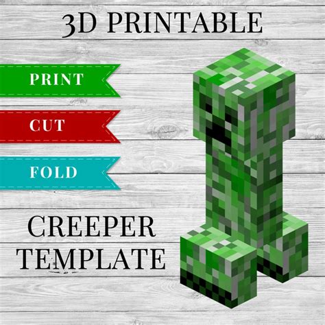 Creeper Printable Minecraft Creeper Papercraft Template