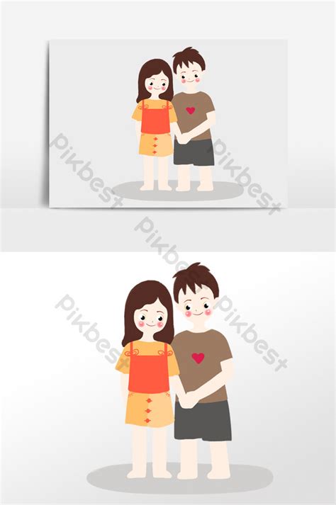 cute cartoon couple holding hands illustration character | Illustration ...