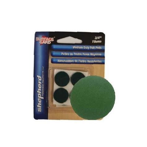 Wholesale Z12pk 34 Round Felt Pads Green Glw