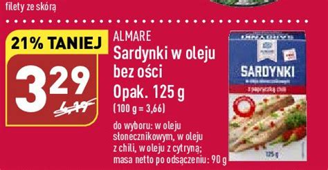 Sardynki w oleju słonecznikowym Almare seafood cena promocje