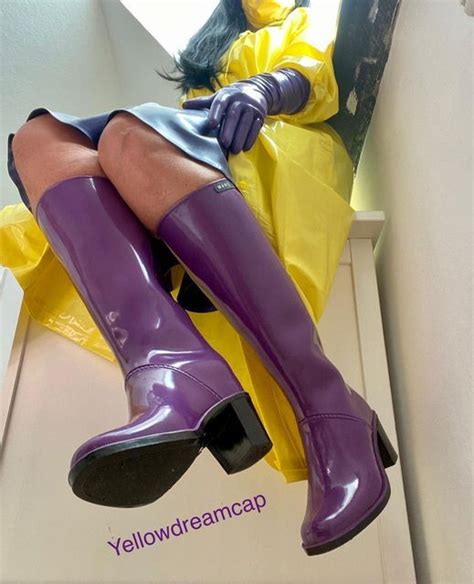 Pvc Leggings Latex Wear Rain Gear Long Boots Wellies Rubber Rain