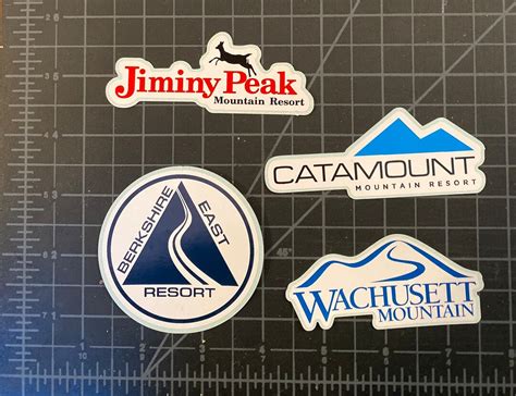 MASSACHUSETTS Ski Resorts Sticker Set Jiminy Peak Mountain Resort