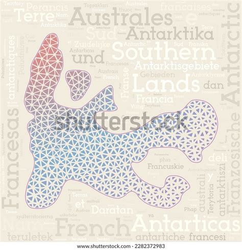 Taaf Map Design Country Names Different Stock Vector Royalty Free