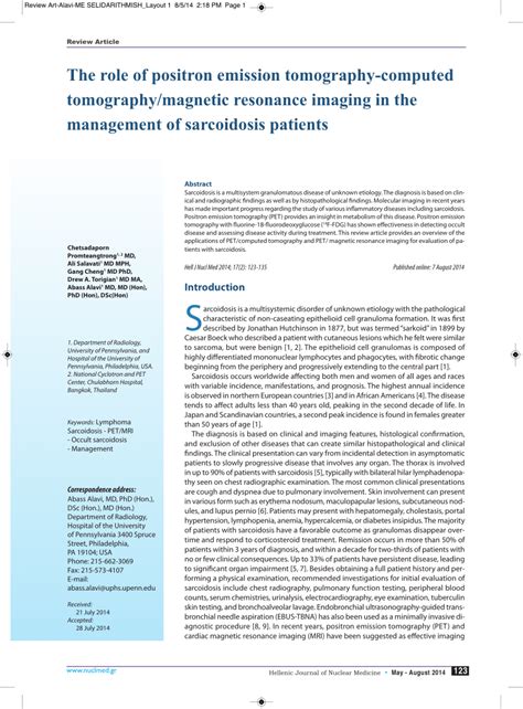 (PDF) The role of positron emission tomography-computed tomography ... 