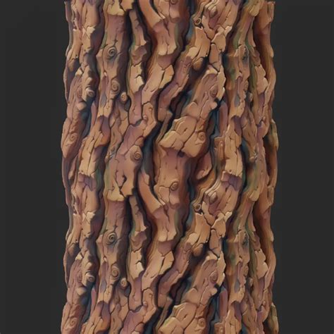 Cartoon Tree Bark Seamless Texture Material