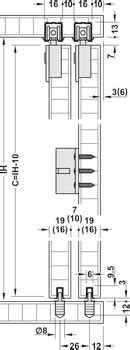 Sliding Door Hardware Slido F Line21 20C set Häfele