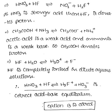 Select The Correct Acid Base Equilibrium