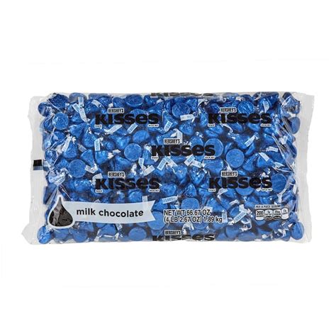 Hershey's Kisses Milk Chocolates, Dark Blue, 66.7 oz - Perfect for ...