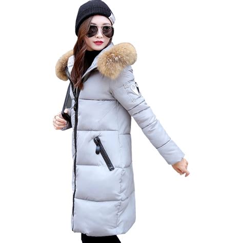 Winter Jacket New Korean Women Cotton Long Hooded Slim Padded Jackets