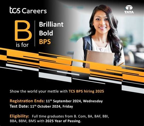 Tcs Bps For Batch Recruitment Apply For Entry Level Roles Today