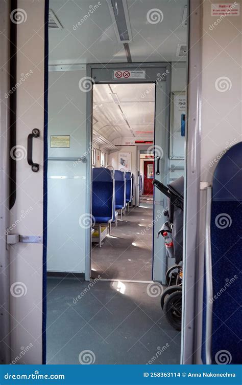 Railway Car with Electric Train Seats in Poland. Editorial Stock Image ...