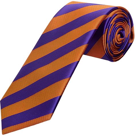 Purple And Orange Striped Classic Men S Tie