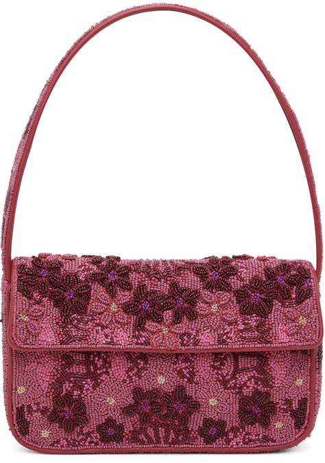 Pink Tommy Beaded Bag By Staud On Sale