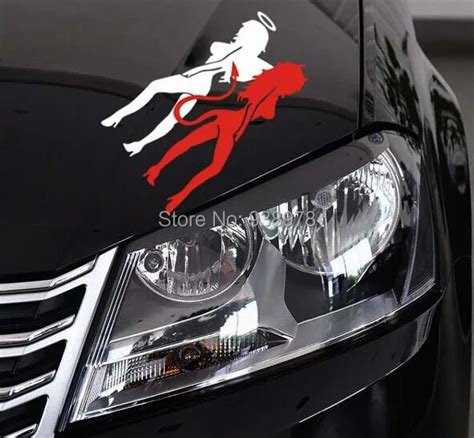 Cool Sex Lady Angle Demon Sticker Car Decals Devil Angel Applique Car Motorcycle Waterproof