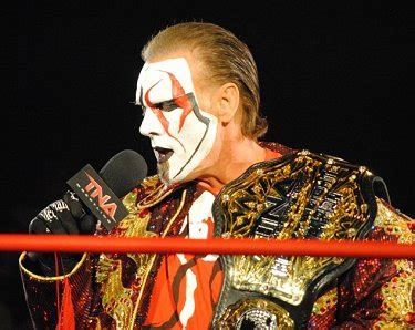 Pro Wrestling Resource: Sting holds the new TNA World Championship Belt