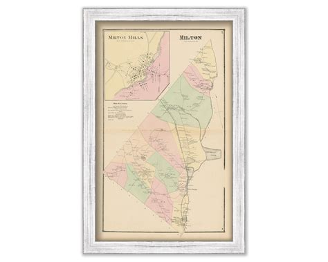 Town of MILTON, New Hampshire 1871 Map, Replica or GENUINE ORIGINAL