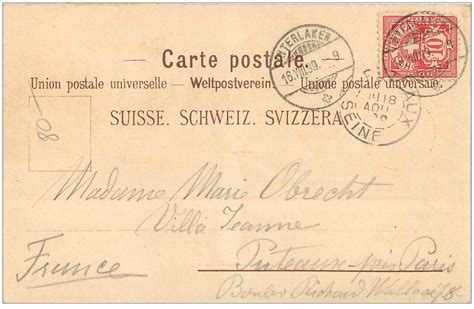 Carte Postale Ancienne Suisse Gruss Aus INTERLAKEN 1899 Volsbank Et