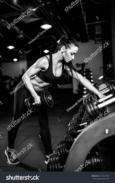 Sexy Athlete Brunette Fitness Woman Gym Stock Photo 612924704 Shutterstock