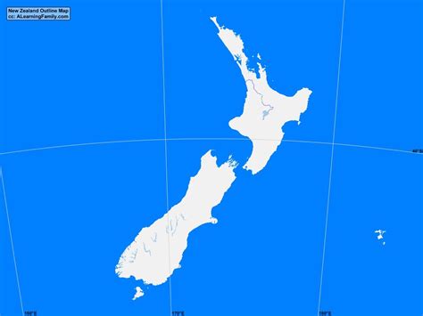 New Zealand Outline Map - A Learning Family