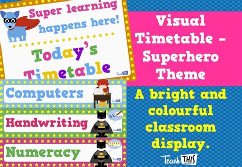 Visual Timetable Superheroes Printable Classroom Displays Teacher