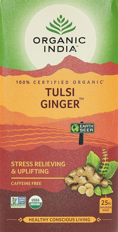 Organic India Tulsi Ginger 25 Tea Bags Amazon In Grocery Gourmet Foods