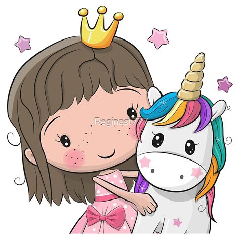 Princess And Unicorn By Reginast777 Redbubble