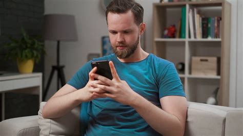 Close Up View Of Man Scrolling Feed In App Stock Footage Sbv 335259767