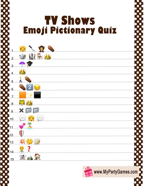 Free Printable Tv Shows Emoji Pictionary Quiz Guess The Movie Free