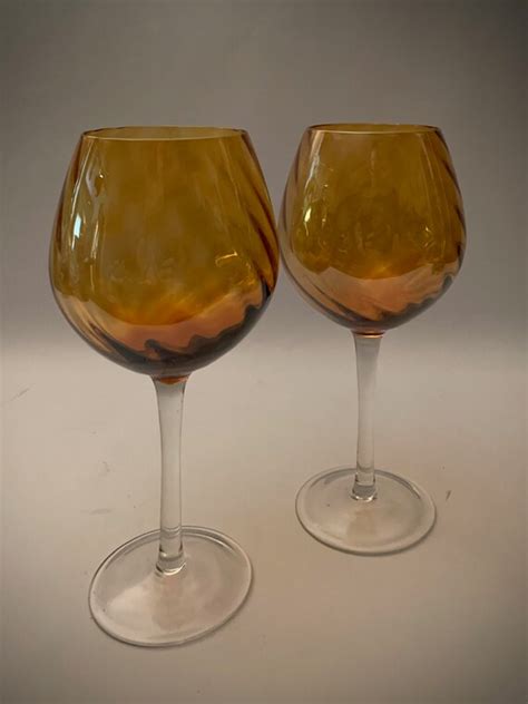 Vintage Amber Wine Glasses Informacionpublica Svet Gob Gt