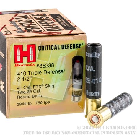 20 Rounds Of Bulk 410 Ammo By Hornady Slug