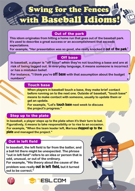 17 Baseball Idioms in English with Meanings and Examples • 7ESL