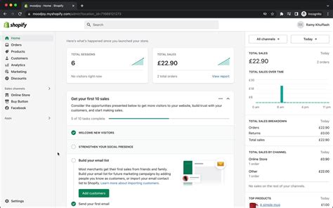 Shopify Dashboard Screenshot