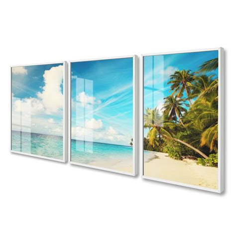 Quadro Decorativo Para Sala Quarto Praia Paisagem Vidro